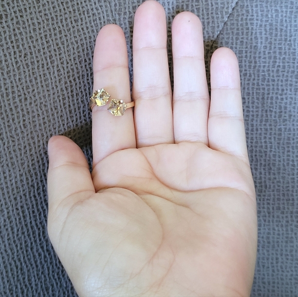 bleu💙 sage Champagne🍾 Colored Cube🧊 Crystals💎 Bypass Ring - NWT - Picture 13 of 16